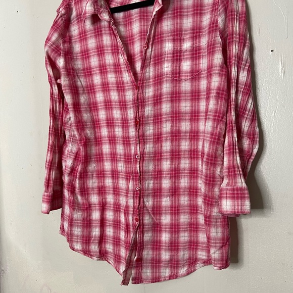 Sundance Women’s Size Large Red White Plaid Button Up Shirt - Picture 4 of 10